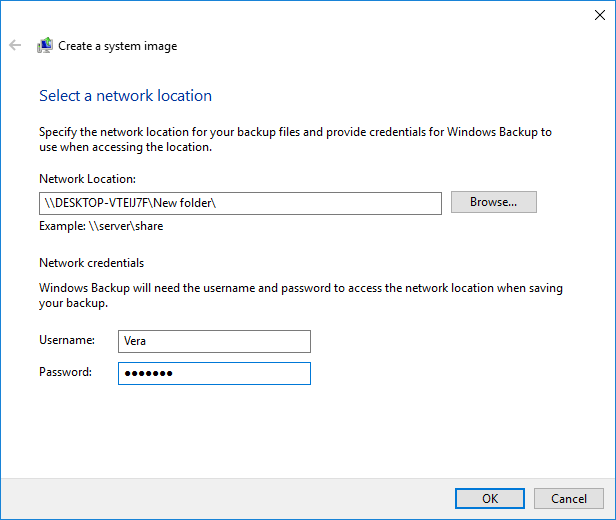 select a network location