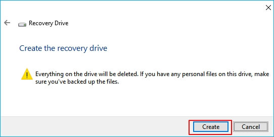 create recovery drive 3
