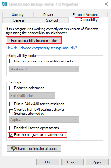 run in campatibility mode