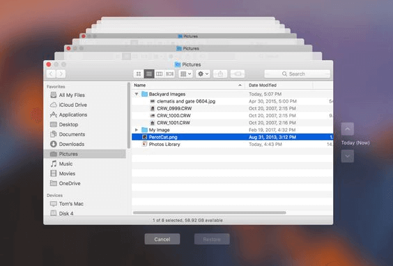 Restore lost photos from iPhoto Library Time Machine backup