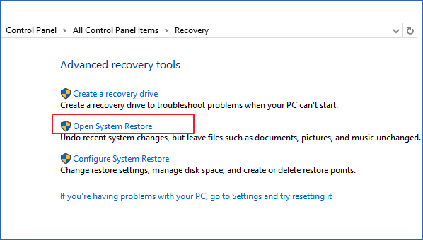 Directly undo System Restore.