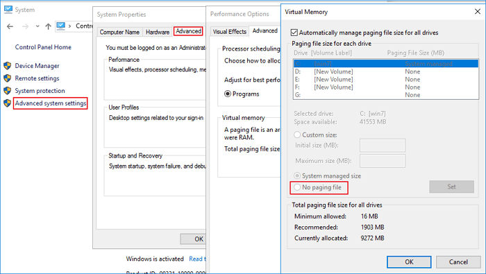 disable page file