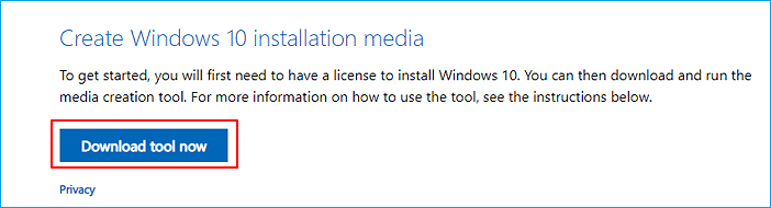 create windows 10 installation media