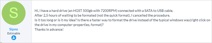 format hard drive take too long