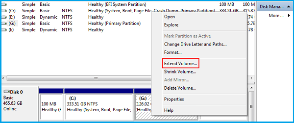 extend partition